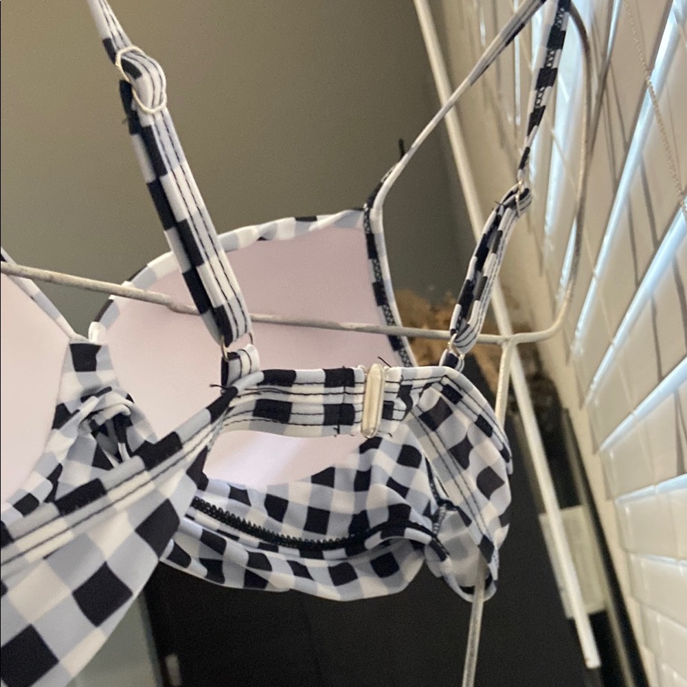 Black and White Checkered Bikini Set - Picture 5 of 5